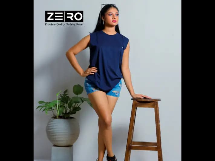 Ladies Regular Fit Arm Cut - Navy Blue
