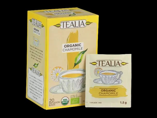 TEALIA ORGANIC  CHAMOMILE - Double Chambered Envelope Tea Bag (1.5g x 20)