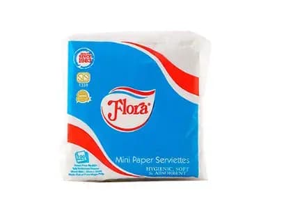 Flora Paper Serviettes 1Ply