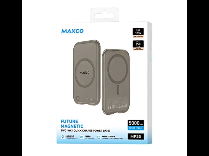 Maxco MP26 5000mAh 15W Gray Power Bank With MagSafe (2)