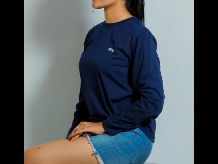 Regular Fit Long Sleeve T-Shirt -  Navy Blue (4)