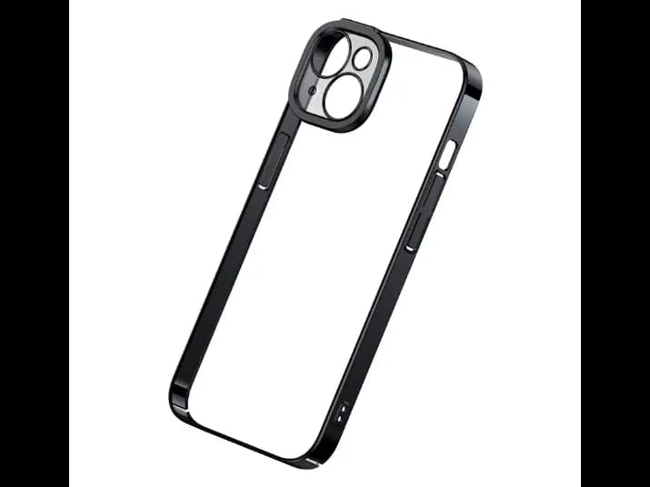 Baseus Glitter Series Case for for iP 14 Plus (Pack of 1 with full coverage tempered glass screen protector and cleaning kit), Black - ARMC021001