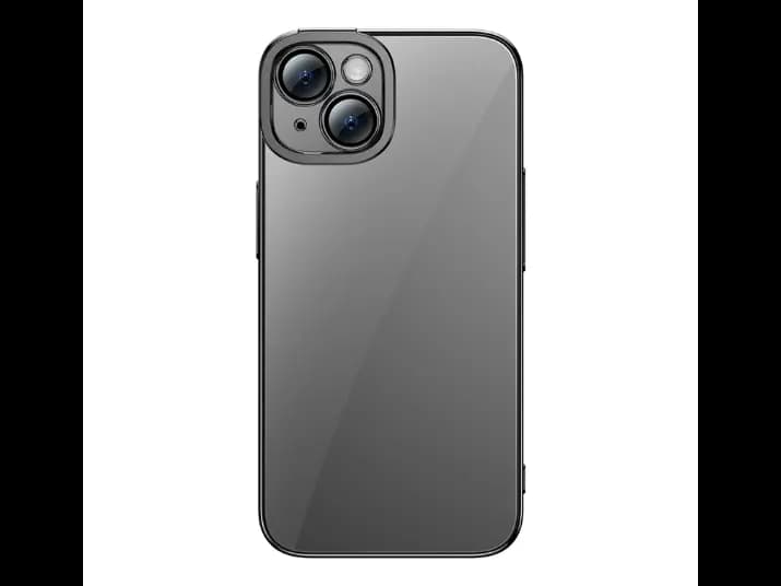 Baseus Glitter Series Case for for iP 14 Plus (Pack of 1 with full coverage tempered glass screen protector and cleaning kit), Black - ARMC021001 (2)