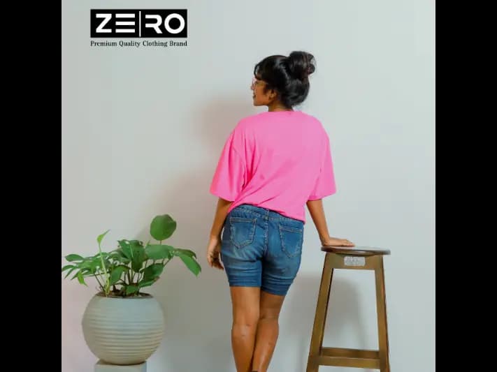 Ladies Oversized Baggy T-Shirts - Pink (4)