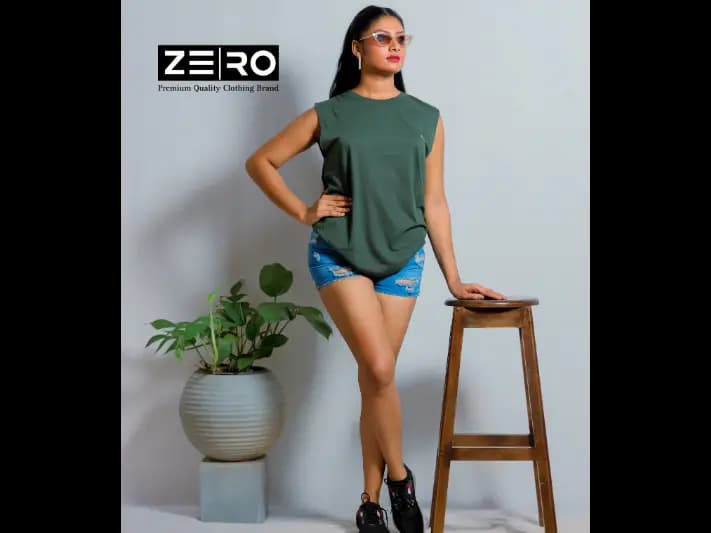 Ladies Regular Fit Arm Cut - Army Green
