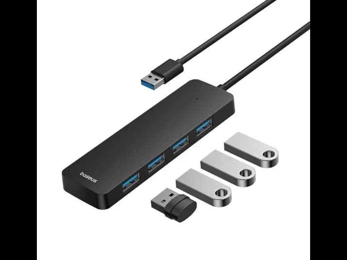 Baseus UltraJoy Series 4-Port HUB Lite 100cm Cluster Black（USBA to USB3.0*4）- B0005280B111-03 (2)