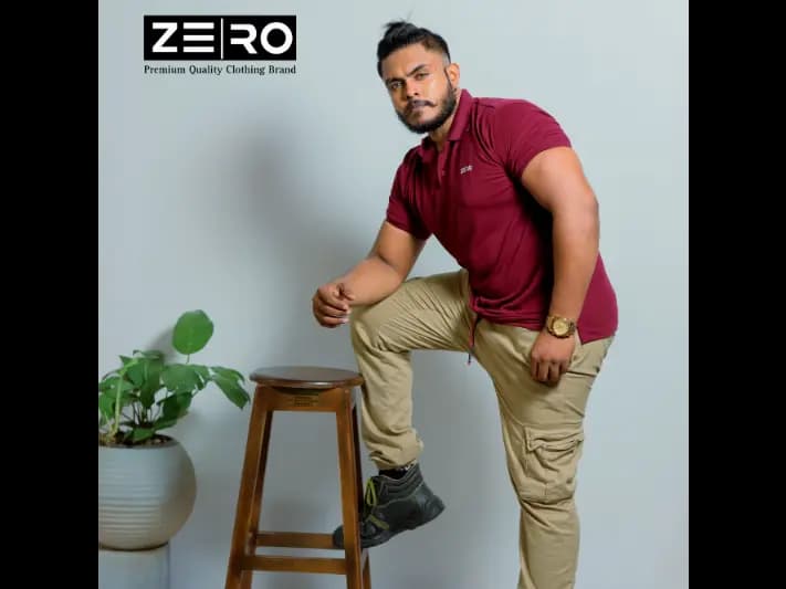 Men's Slim Fit Collar Polo T-Shirts - Maroon (2)