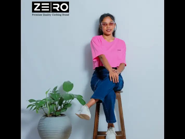 Oversized Crop Top - Pink (3)