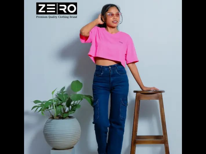 Oversized Crop Top - Pink