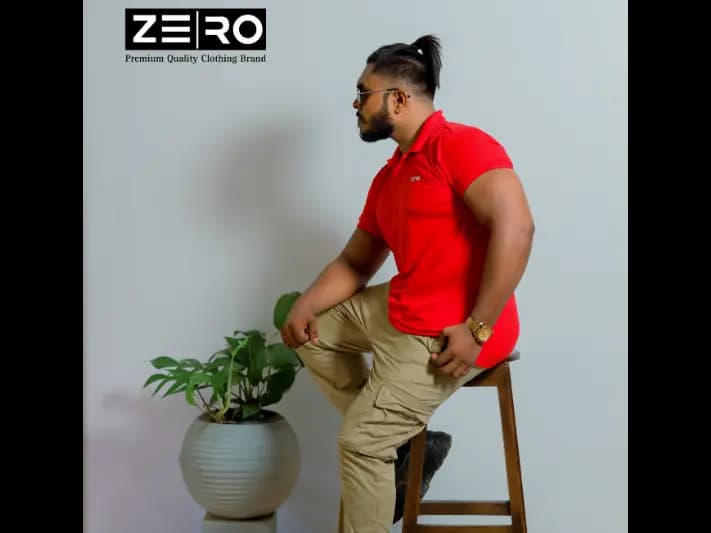 Men's Slim Fit Collar Polo T-Shirts - Red (3)