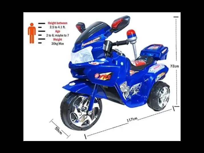 Kids Rechargeable Electric Large Police Bike (3)