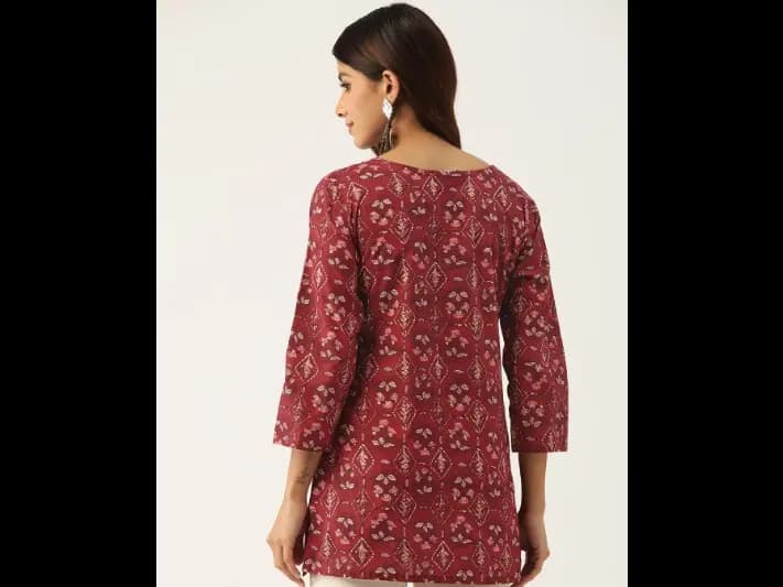 Floral Printed Pure Cotton Kurti -  Pure Cotton (2)