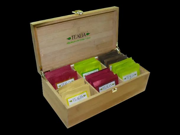 TEALIA - 6 COUNT WOODEN PRESENTER BOX ( 2g X 8 EPTB x 6) - 96 g