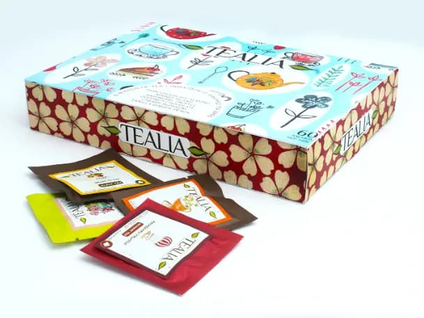 TEALIA - 6 VARIETY DESSERT TEA GIFT BOX ( 2g x 6 X 8 EPTB) - 120g