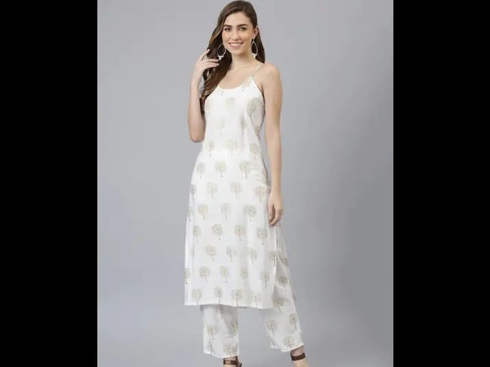 Ethnic Motifs Printed Kurta & Palazzos with Jacket -  Viscose Rayon (3)