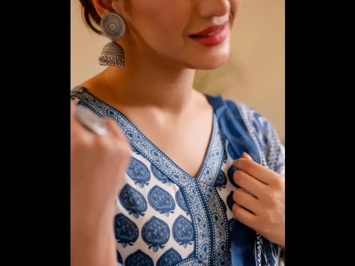 Ethnic Set Women anarkali Kurta and Pant Set with Dupatta (2)