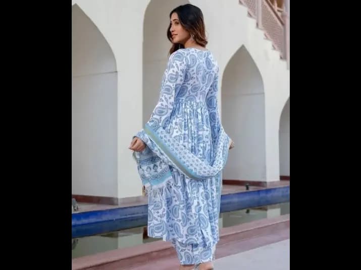 Ethnic Set Women Block Printed Kurta set with Dupatta (2)