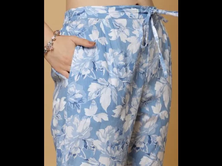 Floral Printed Regular Pure Cotton Kurta with Trousers (4)