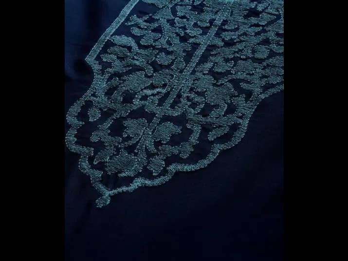 Women Blue Yoke Design Kurta with Palazzos (2)