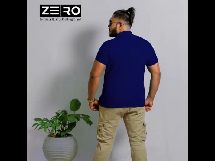 Men's Slim Fit Collar Polo T-Shirts - Navy Blue (4)