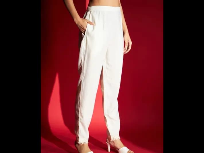 Floral Embroidered A-Line Kurta & Trousers With Dupatta (4)