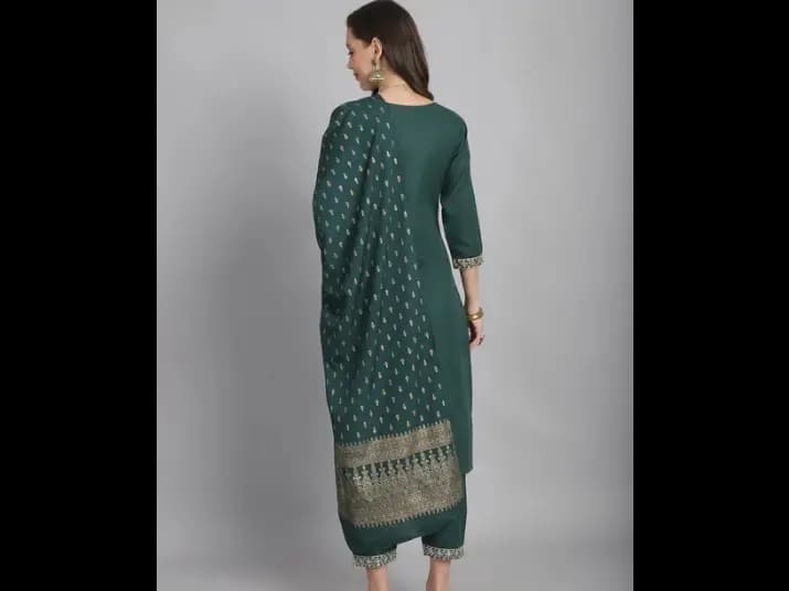 Ehnic Set Women Sequence work Straight Kurta and Pant set with Dupatta (2)