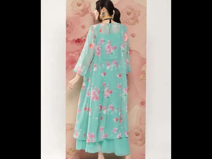 Top With Palazzos & Jacket - Poly Georgette (4)