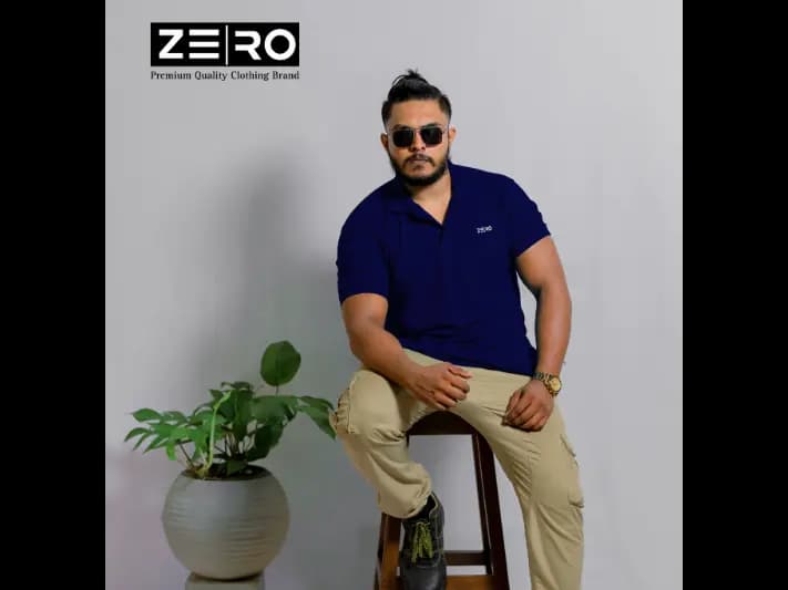 Men's Slim Fit Collar Polo T-Shirts - Navy Blue (2)