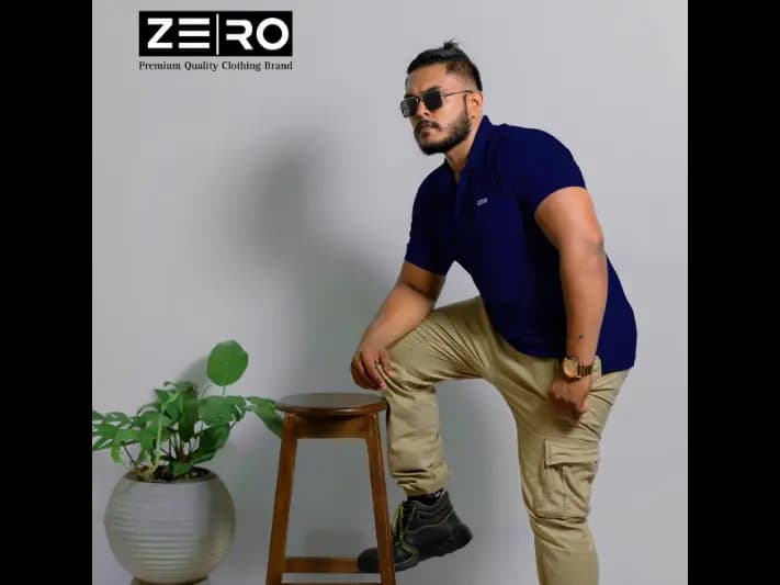 Men's Slim Fit Collar Polo T-Shirts - Navy Blue