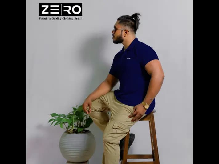 Men's Slim Fit Collar Polo T-Shirts - Navy Blue (3)