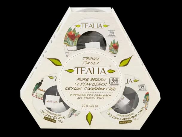 TEALIA - 3 TIN TRAVEL TEA SET ( (3 X 5 PTB) - 30g