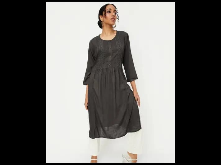 Flared Sleeves Thread Work Anarkali Kurta