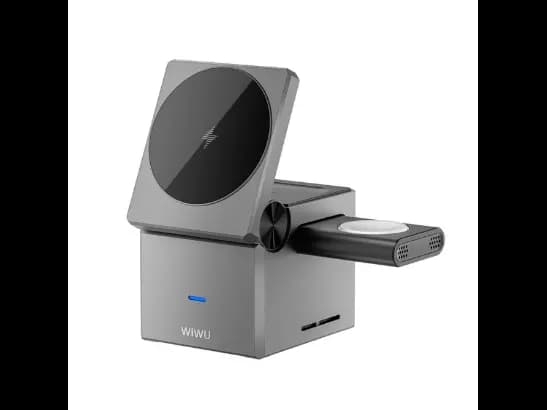 Wiwu WI-W030 Small Square 3 in 1 Wireless Charger - Elegant Design, Strong Structure Single Connection, Multi Charging 3-in-1 Charging with 6 months warranty (2)