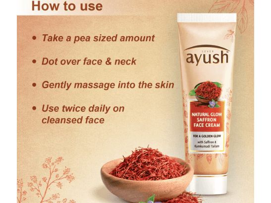 Ayush Natural Glow Saffron Face Cream 25g - This Natural Glow Face Cream is formulated with 5000 years of Ayurvedic wisdom to give you a golden glow. (5)