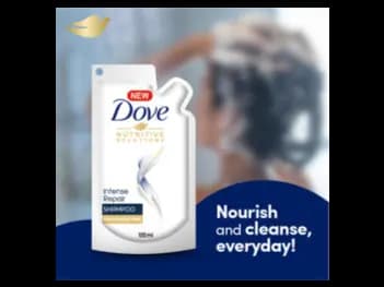 Dove Intense Repair Shampoo Pouch 100ml - A nourishing formula enriched with fibre actives, Strength against hair breakage (5)