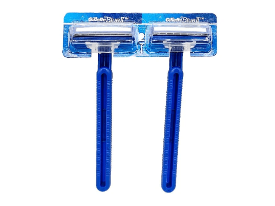 Gillette Blue II Razor - 3 skin-sensitive blades for a comfortable shaveTwice easier to lighten compared to BlueII Plus. Chrome-coated men’s disposable razor for longer blade life. 3 skin-sensitive bl