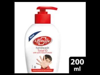 Lifebuoy Total 10 Hand Wash 200ml - Activ Naturol Shield, ensuring your hands are clean and protected against germs