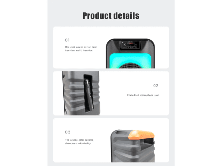 KTS-1853 Karaoke Subwoofer 15 Inch Edifier Speaker Led Lighting with Portable Radio Solar Panel Charge Mini Kts Flashlight (2)