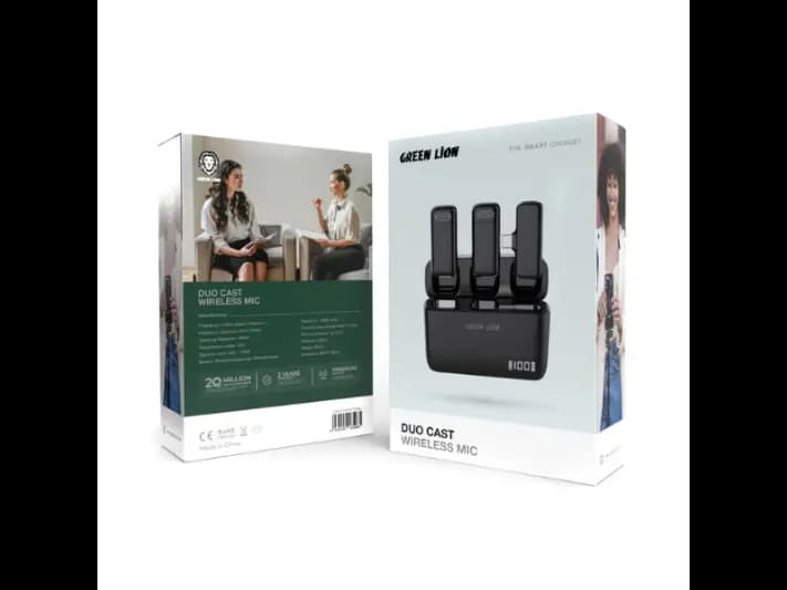Green Lion Duo Cast Wireless Mic Black For (Type-C) And (Lightning) Connectors – GNDCTWMICTCBK with 3 Month Warranty (2)