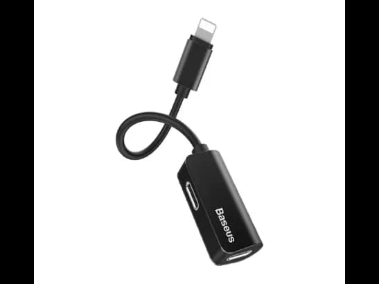Baseus L37 Audio Converter Iphone Male to Double Iphone Female Adapter with Automatic switching and matching for fast charging , Made of aluminum alloy , resistant to oxidation and corrosion (3)