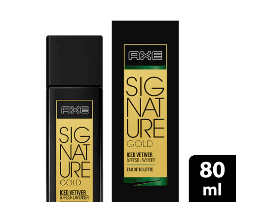 Axe Signature Gold Iced Vetiver and Fresh Lavender 80ml - Fill your senses with the spicy and fresh fragrance of the Axe Signature Gold Eau de Toilette perfume.