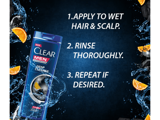 Clear Men Deep Cleanse Shampoo 180ml - "Clear Men Deep Cleanse Shampoo is a powerhouse in men's hair care, offering a thorough and revitalizing cleansing experience. (3)
