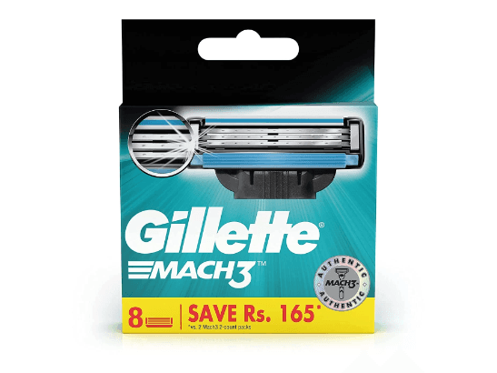 Gillette MACH3 Cartridges 8 pcs - Eight cartridges for long-lasting use , Three high-quality blades for a close shave ,Advanced lubrication strip for smooth gliding