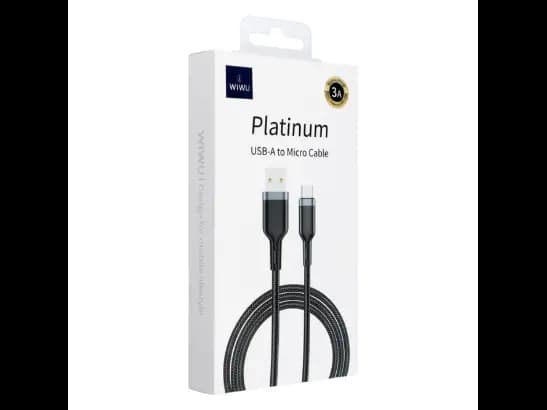 Wiwu WI-C019 Platinum Cable 120cm Black (USB To Type-C/ Lightning / Micro ) - Strong bending test Disconnection Terminator , Smart upgrade chip , Fast charging and bending resistance (5)