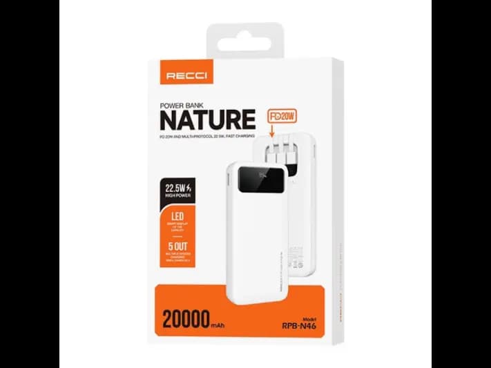 Recci RPB-N46 Nature 22.5W 20000mAH Power Bank with 6 months Warranty (3)
