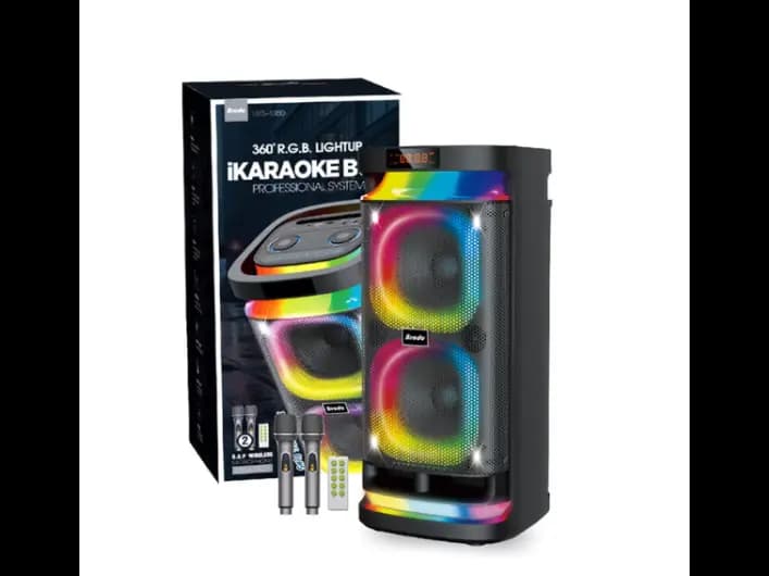 Brodu BTS-1989 Bluetooth Karaoke 22″ Speaker With 2 Microphone