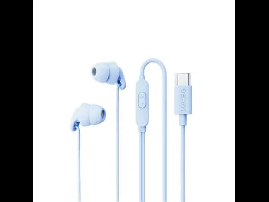Remax RM-518A Type-C Earphone - 1200 mm Cable Length with Black ,Blue ,White and Green colours (5)