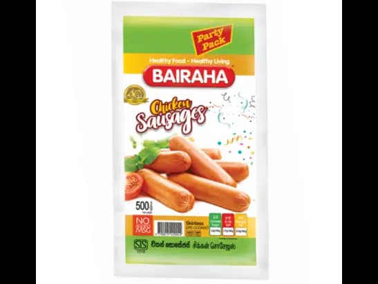 Bairaha Chicken Sausages 500g - Chicken sausages made with top class load  of fresh ingredients and spices to be served  as an appetize