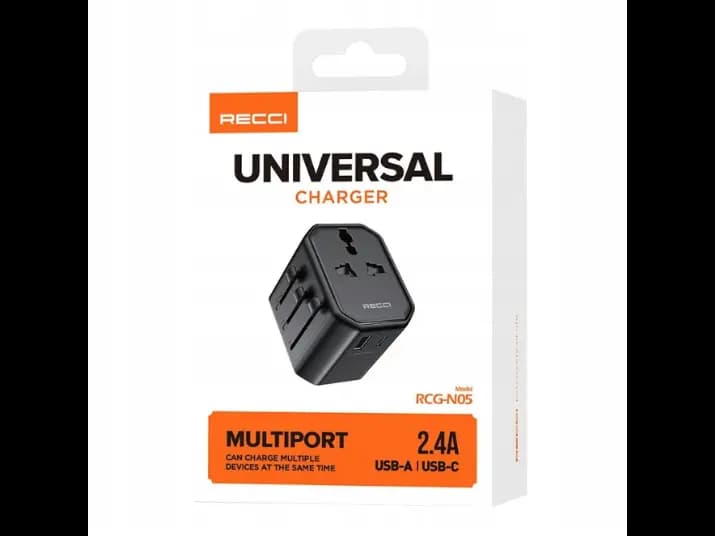 Recci RCG-N05 2.4A Universal Charger Black  with 3 month warranty (2)
