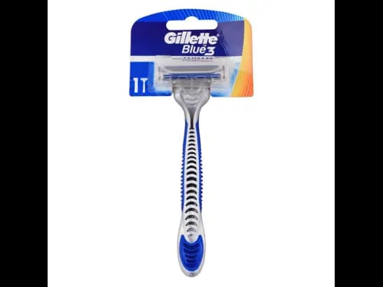 GILLETE BLUE 3 COMFORT - 3 lubricated blades , effortlessly across your skin, providing a close and gentle shave